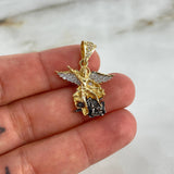 Dije San Miguel Arcángel 4.5gr / 3cm / Circones Blancos Tres Oros