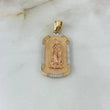 Dije Placa Rectangular Virgen de Guadalupe 7.85gr / 4cm / Circones Blancos Tres Oros