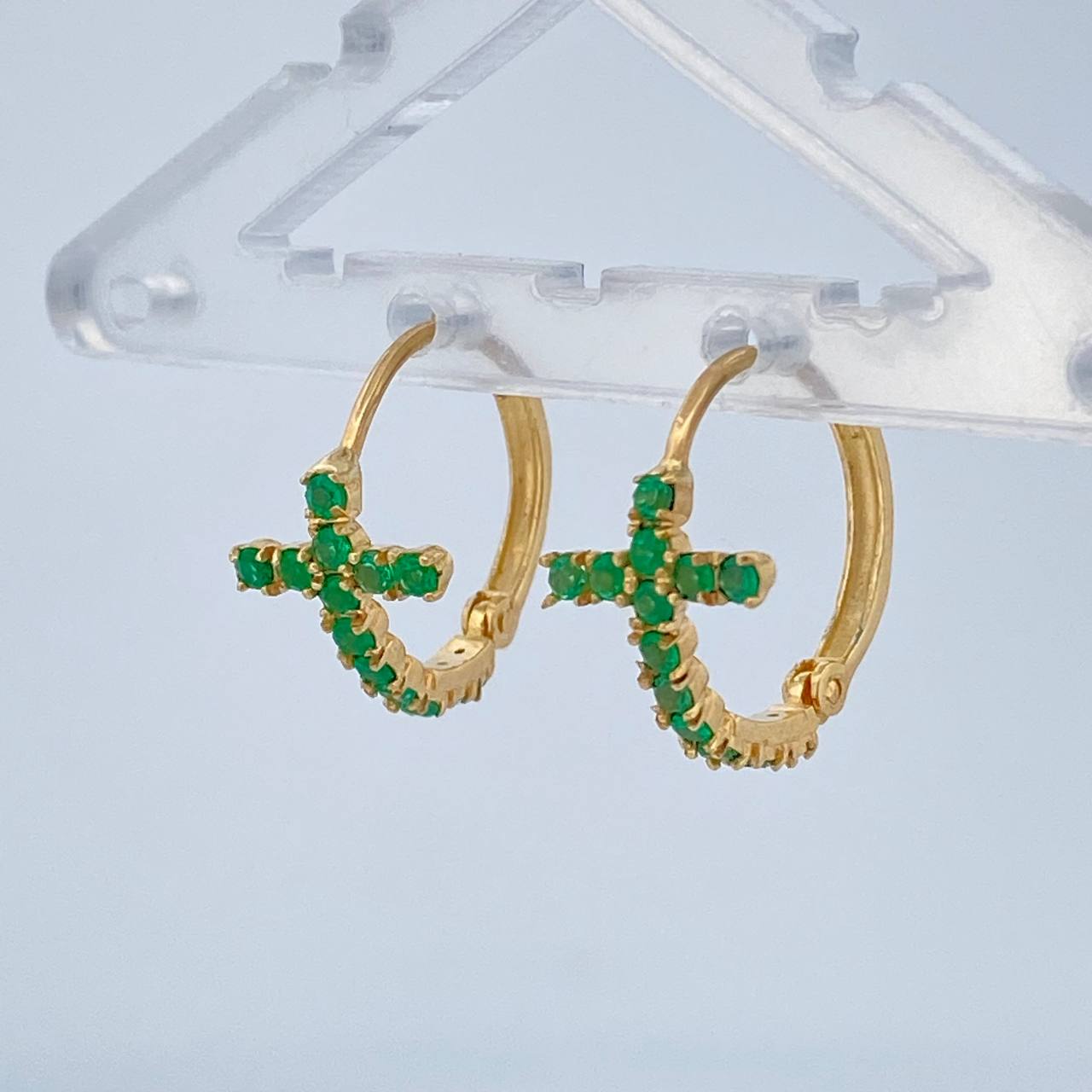 Candongas Cruz 2.25gr / 1.5cm / Oro Amarillo 18K %