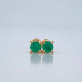 Topos Cuatro Garras Esmeraldas 1.05gr / 3.5mm Oro Amarillo 18K %