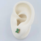 Topos Girasol Esmeraldas Diamantes 1.45gr / 6.68mm Oro Amarillo 18K %