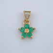 Dije Flor 5 Petalos Esmeraldas 0,15Pts 0.55 g / 1.3 cm Oro Amarillo 18K