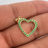 Dije Corazon Esmeraldas 1.85gr / 2.5cm / Oro Amarillo 18K %