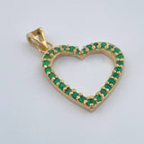 Dije Corazon Esmeraldas 1.85gr / 2.5cm / Oro Amarillo 18K %