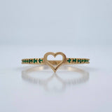 Anillo Corazon Esmeraldas 1.25gr / T7 3/4 / Oro Amarillo 18K %