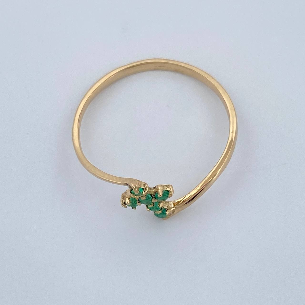 Anillo Cruz Eco Esmeraldas 1gr / T6 3/4 / Oro Amarillo 18K %