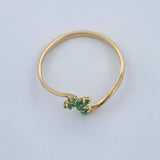 Anillo Cruz Eco Esmeraldas 1gr / T6 3/4 / Oro Amarillo 18K %
