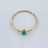 Anillo Tortuga Esmeralda Diamante 0.8gr / T7 3/4 / Oro Amarillo 18K %