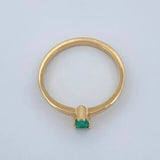 Anillo Solitario Esmeralda 1.85gr / T5 3/4 / Oro Amarillo 18K %