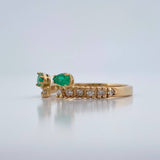 Anillo Mantiz Esmeraldas Diamantes 2.15gr / T7 1/4 / Oro Amarillo 18K %