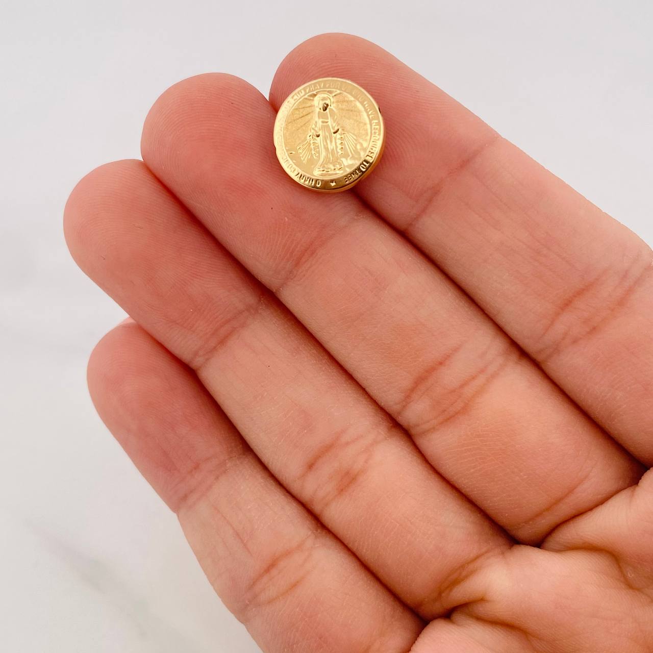 Herraje Virgen Milagrosa 0.6g / 1.2cm Oro Amarillo 18K