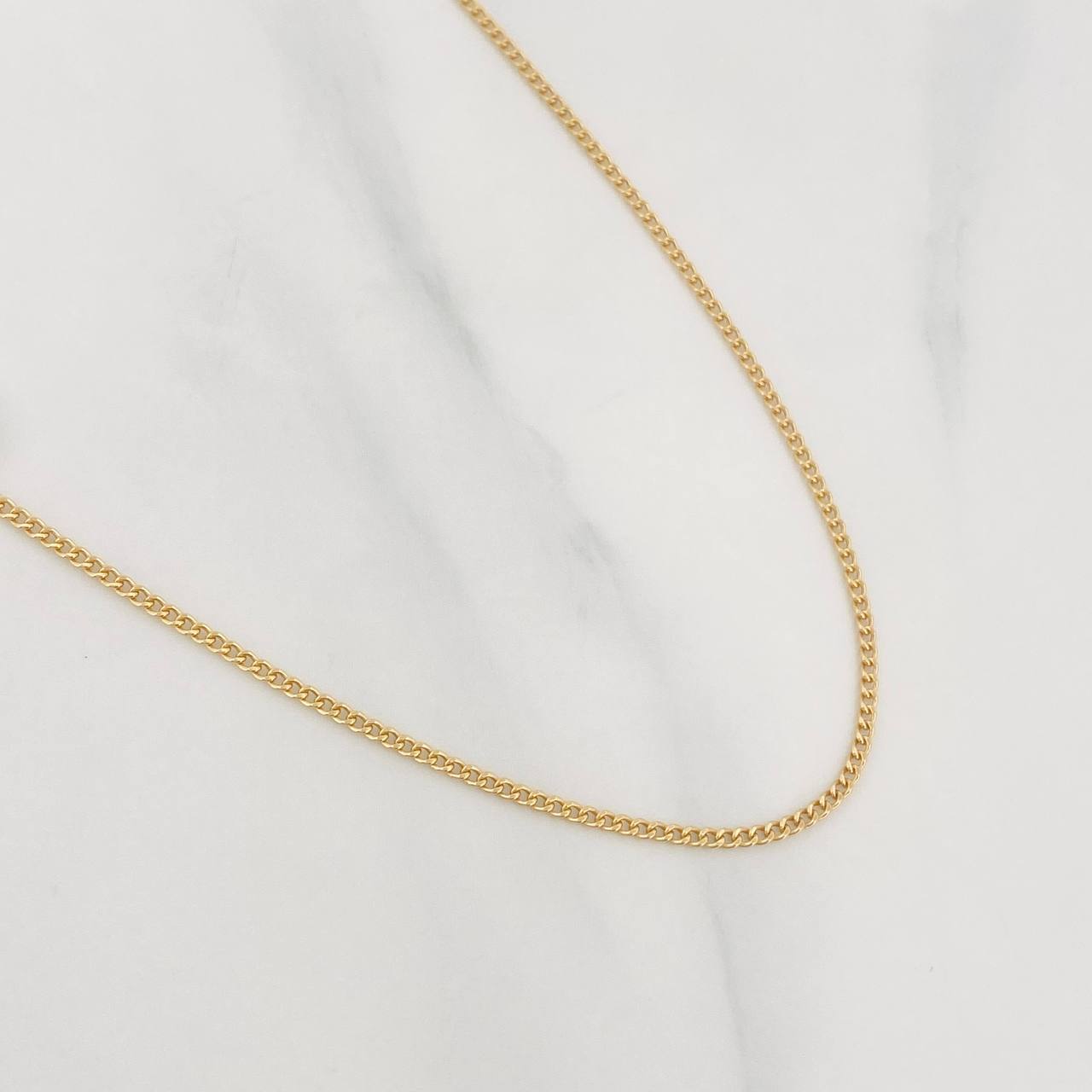 Cadena Mini Cubana 1.95g / 60cm / 1.4mm Oro Amarillo 18K