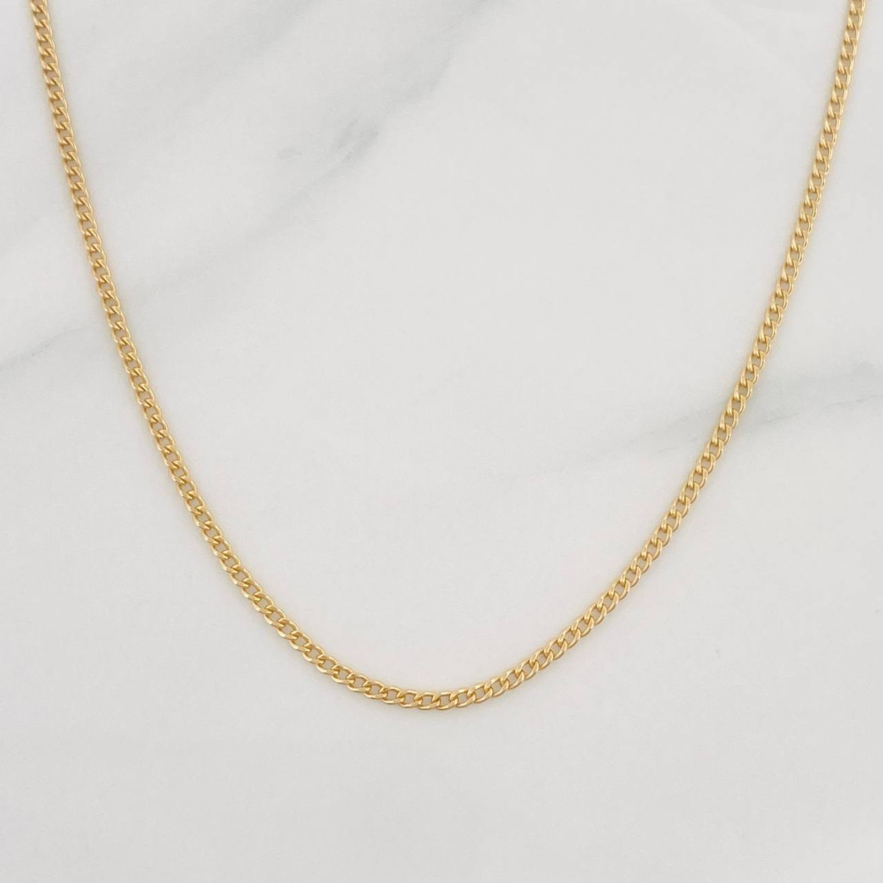 Cadena Mini Cubana 1.75g / 50cm / 1.35mm Oro Amarillo 18K