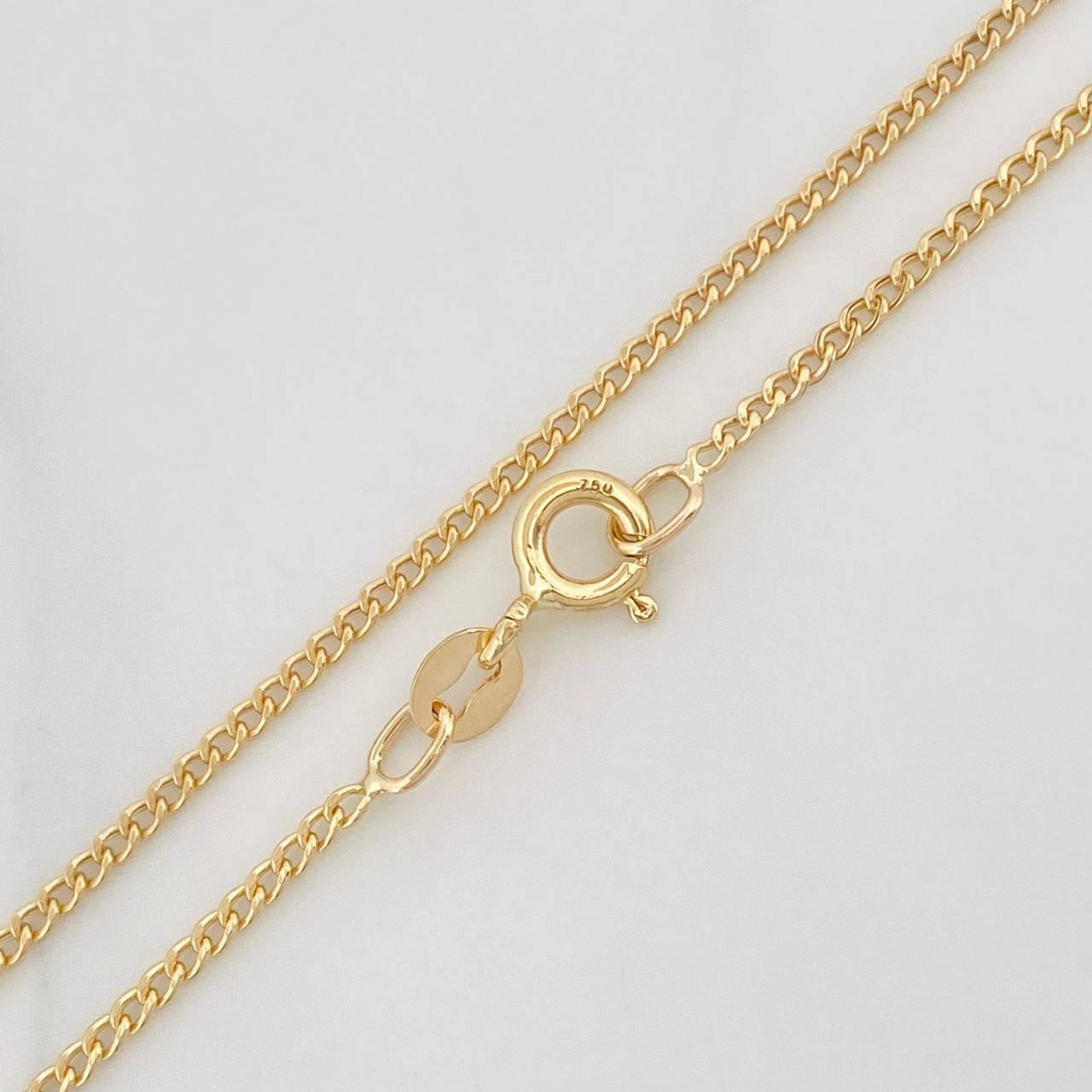 Cadena Mini Cubana 2g / 60cm / 1.4mm Oro Amarillo 18K