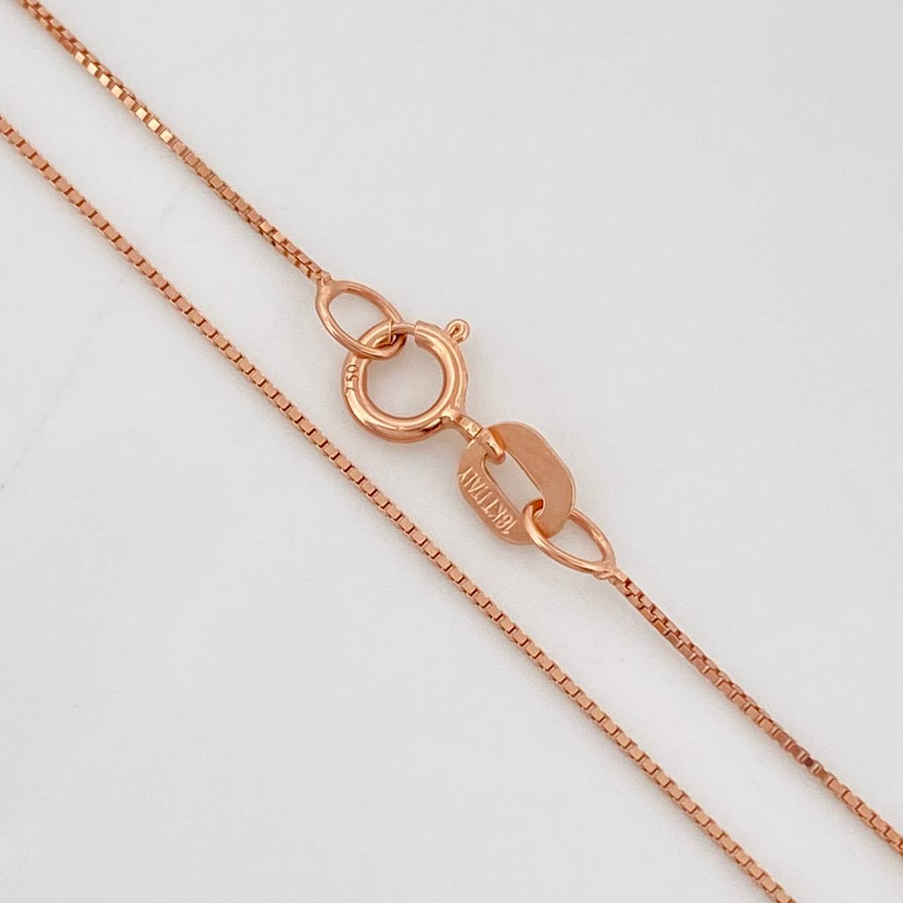 Cadena Veneciana 1g / 50cm / 1.35mm Oro Rosa 18K