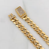 Cadena Cubana 32.6g / 60cm / 7.8mm Oro Amarillo 18K