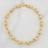 Pulso Rustico Burbuja 4.6g / 19cm / 4.6mm Oro Amarillo 18K