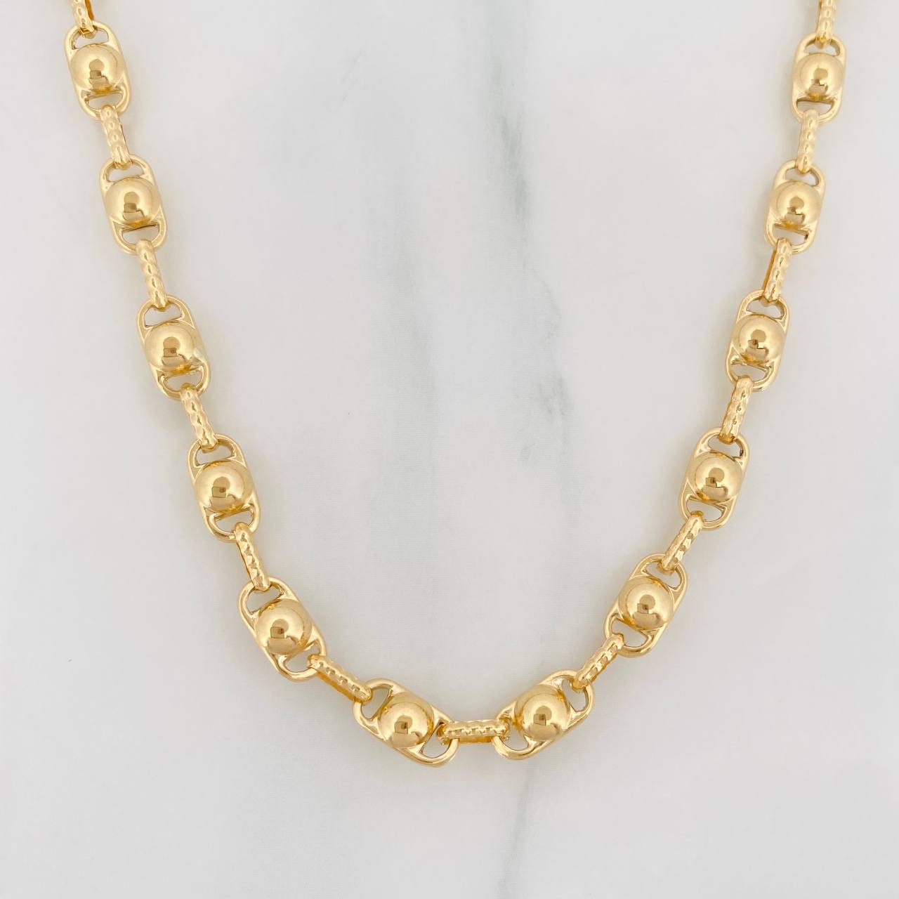 Cadena Rustica Burbuja 14.85g / 60cm / 4.6mm Oro Amarillo 18K