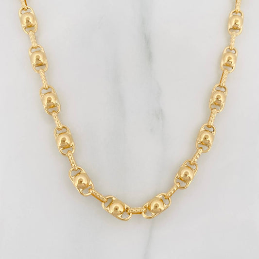 Cadena Rustica Burbuja 14.85g / 60cm / 4.6mm Oro Amarillo 18K