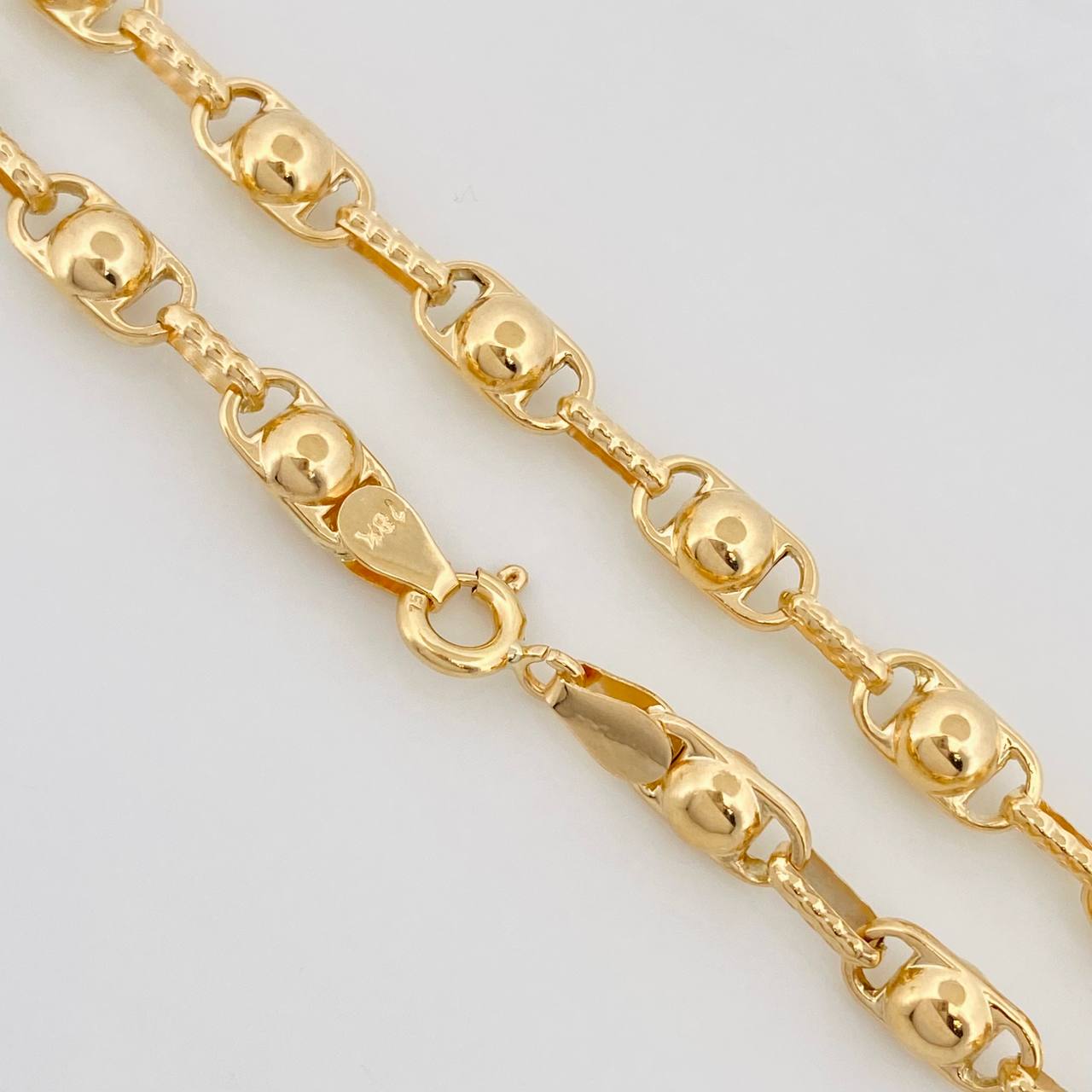 Cadena Rustica Burbuja 14.85g / 60cm / 4.6mm Oro Amarillo 18K