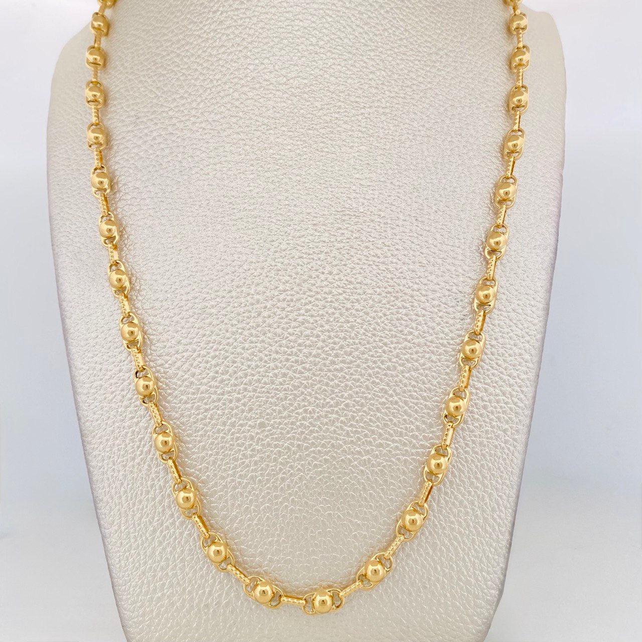 Cadena Rustica Burbuja 14.85g / 60cm / 4.6mm Oro Amarillo 18K