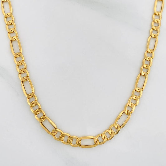 Cadena Figaro 10.35g / 60cm / 4.92mm Oro Amarillo 18K