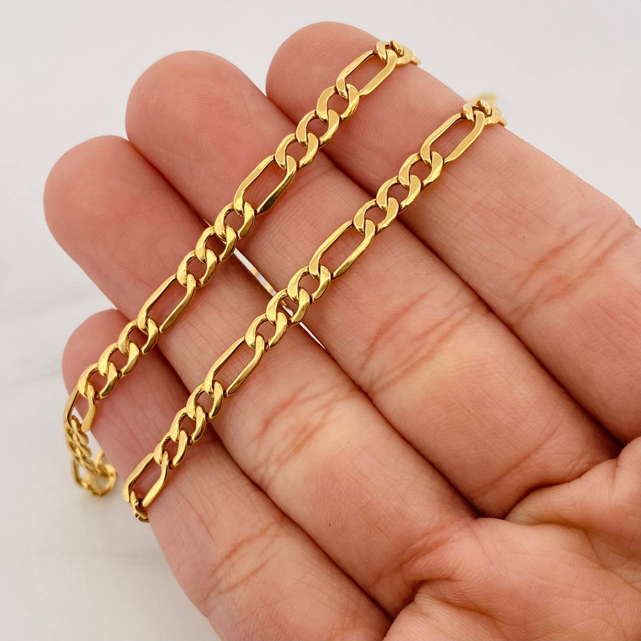 Cadena Figaro 9.05g / 60cm / 3.37mm Oro Amarillo 18K