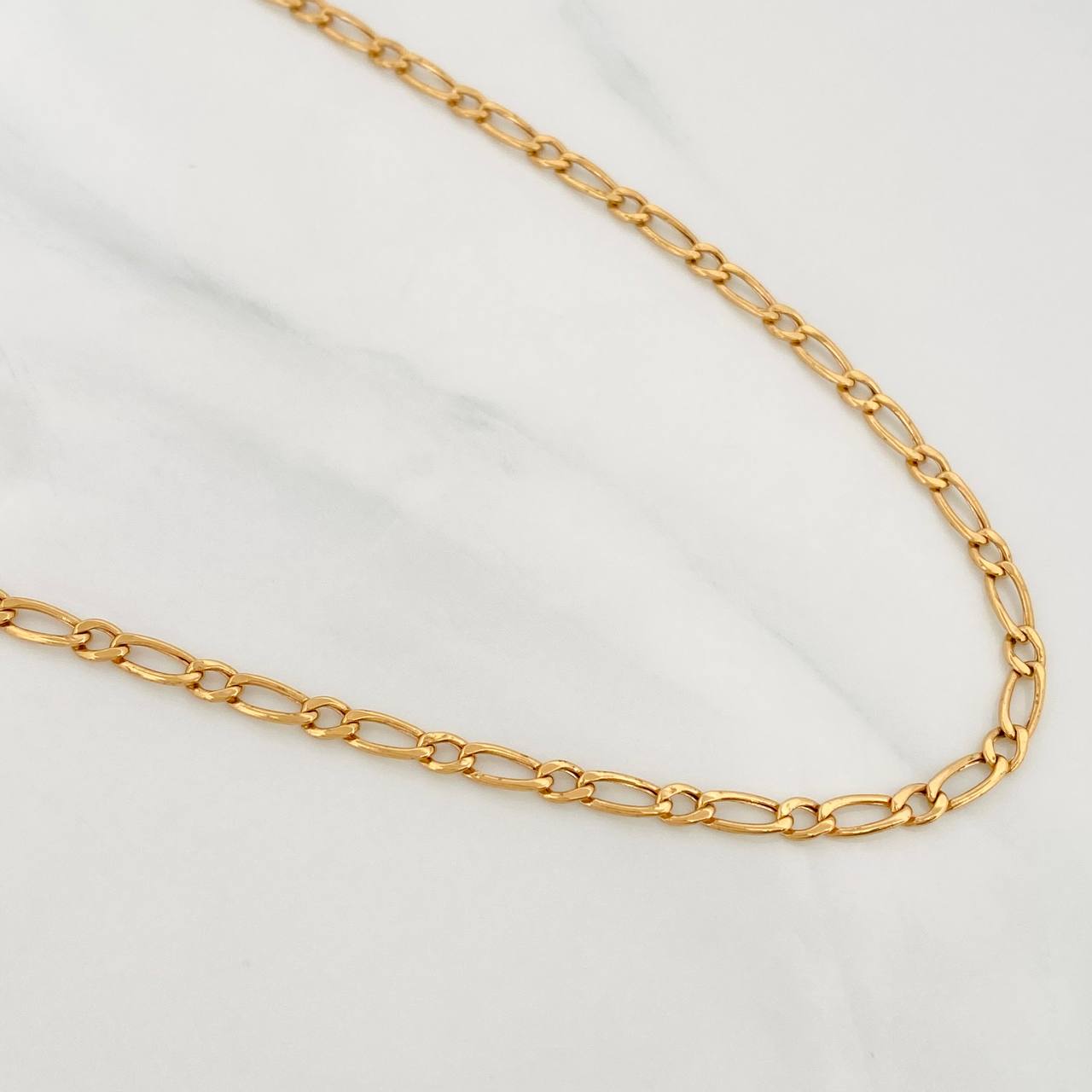 Cadena Figaro 5.95g / 65cm / 3.18mm Oro Amarillo 18K