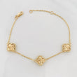 Pulso Modulable Aro Seguido Trebol 4.70g / 19cm - 16cm / 1.16mm Oro Amarillo 18K