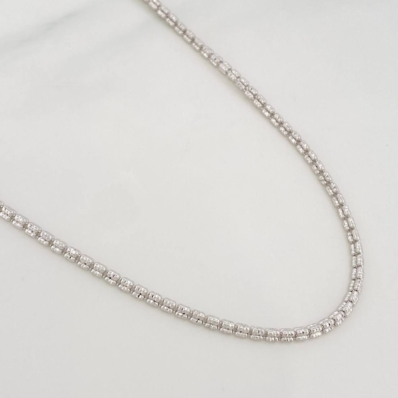 Cadena Ice 12.4g / 60cm / 2.52mm Oro Blanco 18K