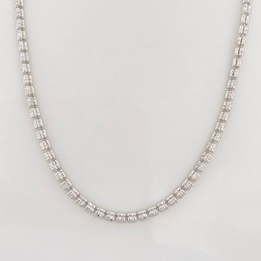 Cadena Ice 12.4g / 60cm / 2.52mm Oro Blanco 18K