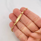 Pulso GC Placa Rectangular Ovalada Trenzada 1.85g / 15cm / 1.8mm Oro Amarillo 18K