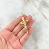 Dije Cruz Cristo 3gr / 5.8cm / Baston Liso Oro Amarillo