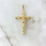 Dije Cruz Cristo 3gr / 5.8cm / Baston Liso Oro Amarillo