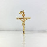 Dije Cruz Cristo 3gr / 5.8cm / Baston Liso Oro Amarillo