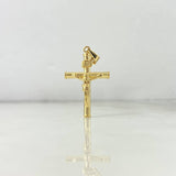 Dije Cruz Cristo 1.2gr / 3.5cm / Baston Atornillado Oro Amarillo