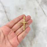 Dije Cruz Cristo 1.55gr / 4.4cm / Baston Atornillado Oro Amarillo