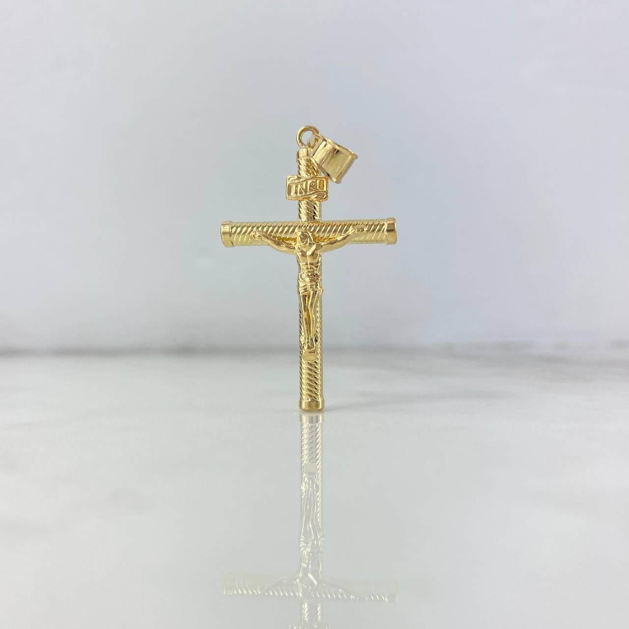 Dije Cruz Cristo 1.55gr / 4.4cm / Baston Atornillado Oro Amarillo