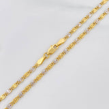Cadena Escalera Plana 4 g / 55.7 cm / 2.4 mm Dos Oros Amarillo Blanco 18K