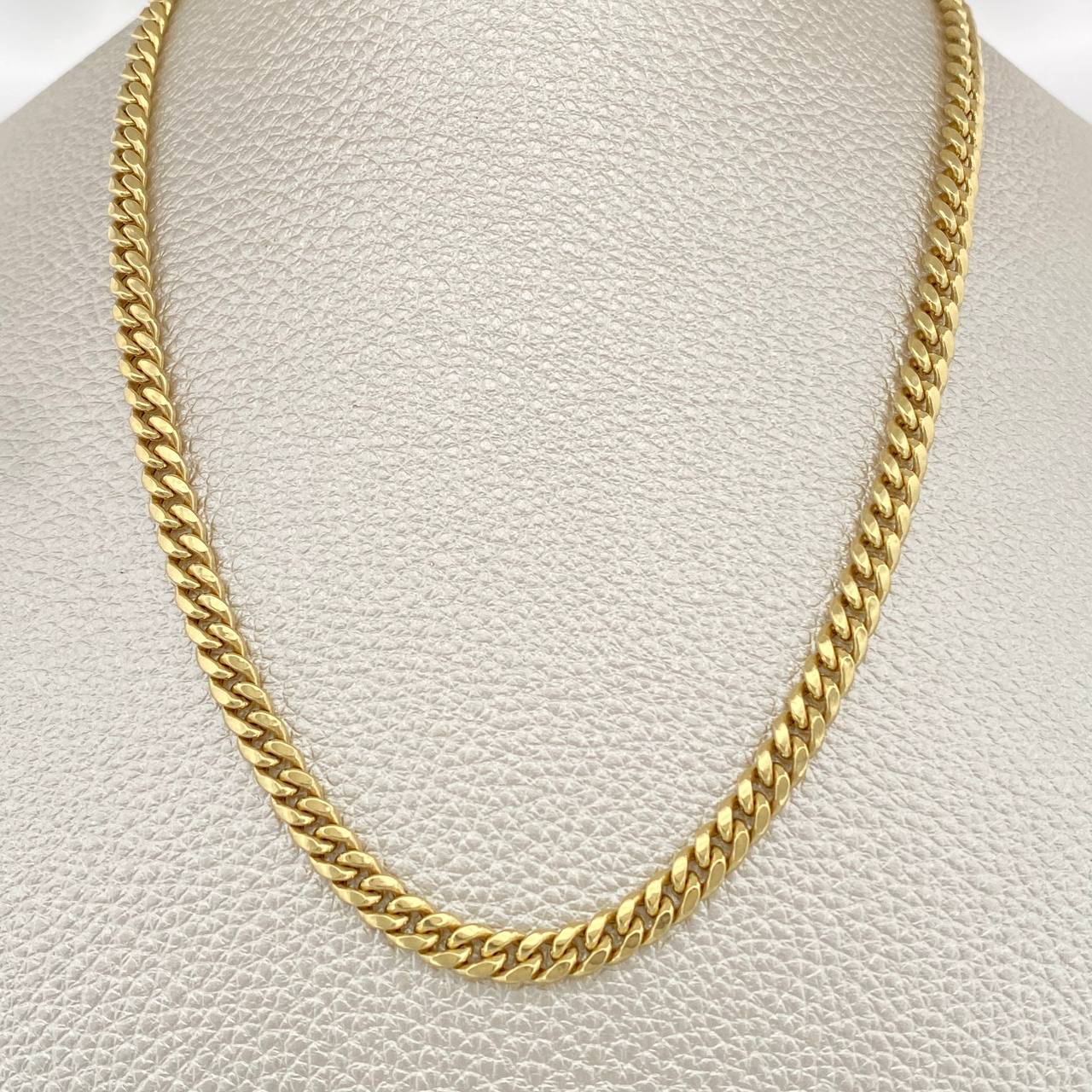 Cadena Cubana 10.9gr / 66.5cm / 4.4mm Oro Amarillo +1 14K Italy &