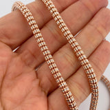 Cadena Ice 35.3gr / 66.5cm / 4.4mm Dos Oros Blanco Rosa +4 14K Italy &