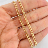 Cadena Cubana 4g / 60cm / 3.1mm Oro Amarillo 18K