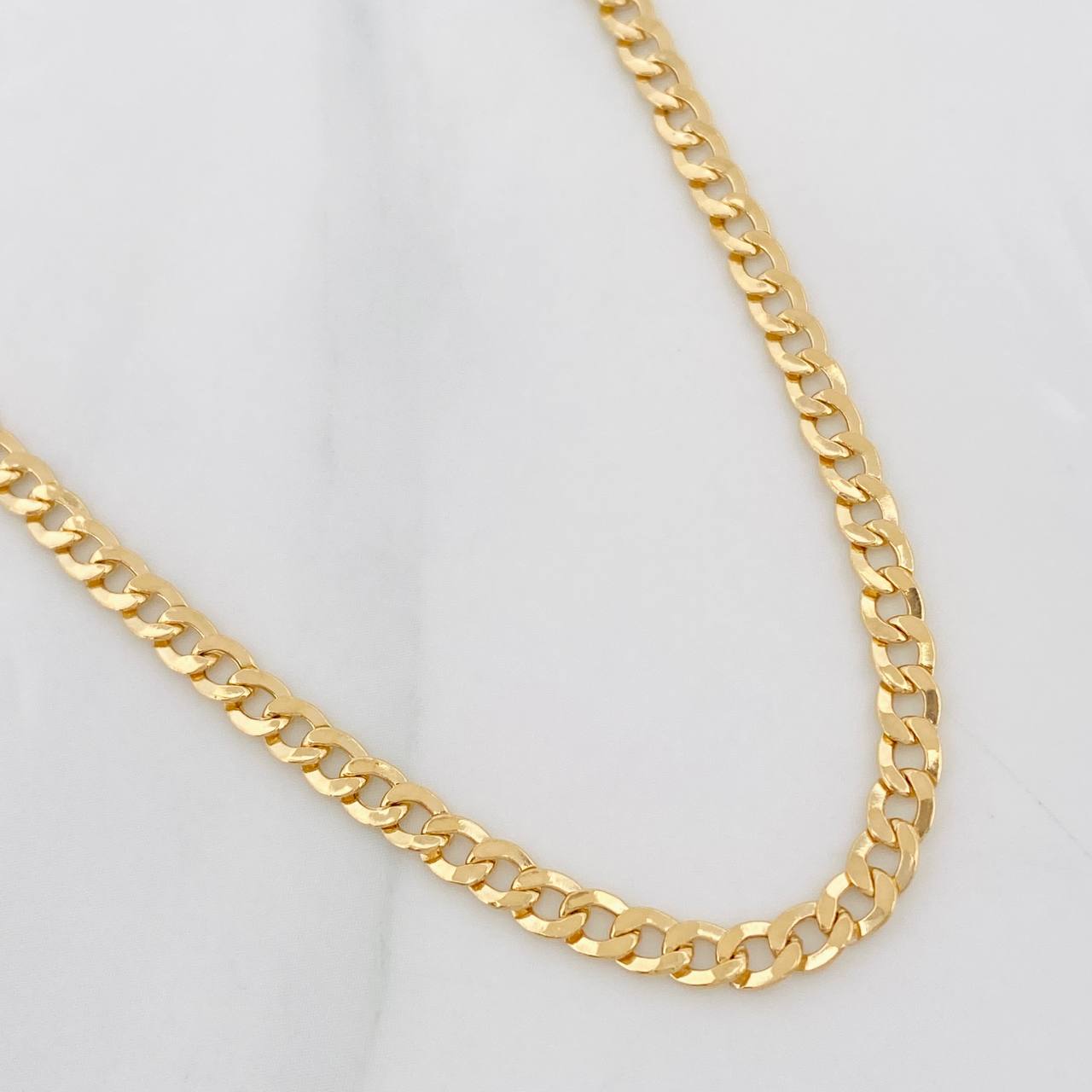 Cadena Cubana 7.4g / 60cm / 3.4mm Oro Amarillo 18K