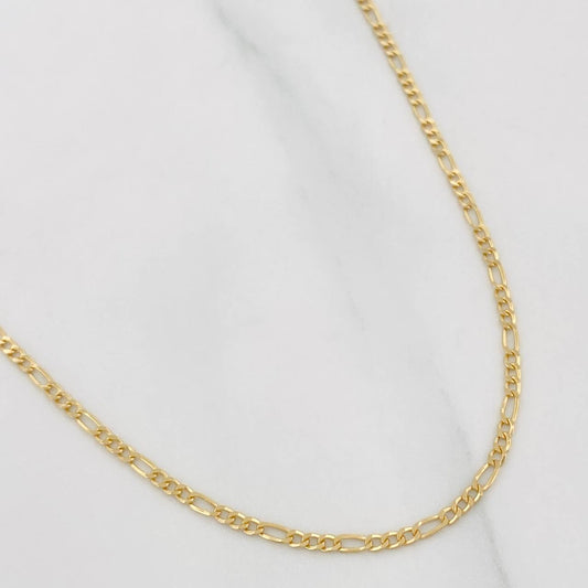 Cadena Figaro 2.1g / 45cm / 1.1mm Oro Amarillo 18K