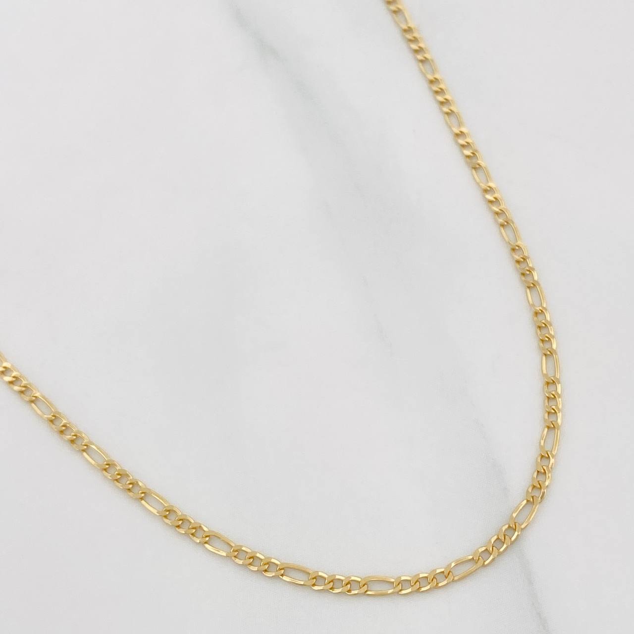 Cadena Figaro 2.05g / 50cm / 1.9mm Oro Amarillo 18K
