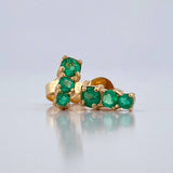 Topos Trio Esmeraldas 1.2gr / 7.4mm Oro Amarillo 18K %