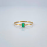 Anillo Solitario Cuadrado Esmeralda 0.85gr / T7 1/2 / Oro Amarillo 18K %