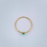 Anillo Solitario Cuadrado Esmeralda 0.7gr / T7 3/4 / Oro Amarillo 18K %