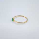Anillo Solitario Cuadrado Esmeralda 0.85gr / T7 1/2 / Oro Amarillo 18K %