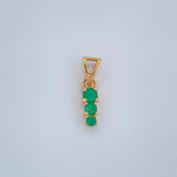 Dije Trio Degrade Esmeraldas 0.55gr / 1.5cm / Oro Amarillo 18K %